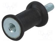 Vibration damper; M6; Ø: 20mm; rubber; L: 30mm; Thread len: 18mm ELESA+GANTER