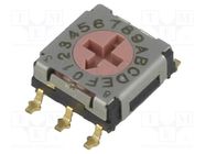 Encoding switch; HEX/BCD; Pos: 16; SMT; Rcont max: 100mΩ; 5Ncm ECE