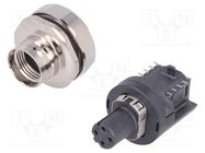 Connector: M12; socket; PIN: 4; female; D code-Ethernet; SMT; 57V; 3A HARTING