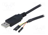 Module: cable integrated; UART,USB; lead; 3.3V; pin strips,USB A FTDI