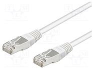 Patch cord; SF/UTP; 5e; stranded; CCA; PVC; white; 1m; 26AWG Goobay