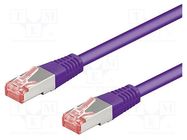 Patch cord; S/FTP; 6a; stranded; Cu; LSZH; violet; 0.25m; 27AWG Goobay