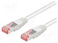 Patch cord; S/FTP; 6a; stranded; Cu; LSZH; white; 1m; 27AWG Goobay