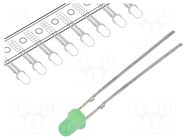 LED; yellow green; 3mm; 10÷15(typ)-20mcd; 30°; Front: convex OPTOSUPPLY