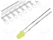 LED; 3mm; yellow; 10÷20(typ)-30mcd; 30°; Front: convex; 1.8÷2.4VDC OPTOSUPPLY