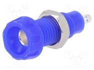 Connector: 4mm banana; socket; 10A; 50VDC; 28.5mm; blue; 10mΩ DELTRON