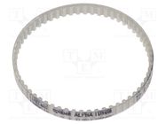 Timing belt; T2.5; W: 4mm; H: 1.3mm; Lw: 150mm; Tooth height: 0.7mm OPTIBELT