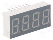 Display: LED; 7-segment; 9.2mm; 0.36"; No.char: 4; red; 30÷60mcd FORYARD