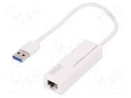 USB to Ethernet adapter; RJ45 socket,USB A plug; USB 3.0; white DIGITUS