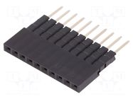 Connector: pin strips; socket; female; PIN: 10; THT; straight; 3A CONNFLY
