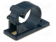 Screw down self-adhesive holder; 15mm; polyamide; black; UL94V-2 KSS WIRING