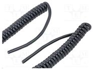 Wire: coiled; H05BQ-F; 4G0.75mm2; unshielded; PUR; black; 300V,500V HELUKABEL