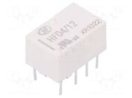 Relay: electromagnetic; DPDT; Ucoil: 12VDC; 2A; 0.5A/125VAC; PCB HONGFA RELAY