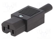 Connector: AC supply; plug; female; 10A; 250VAC; IEC 60320; C13 (F) BULGIN