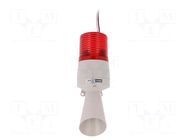 Signaller: lighting-sound; 24VDC; xenon arc lamp; red; IP54; S60AD QLIGHT