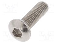 Screw; M3x10; 0.5; Head: button; hex key; HEX 2mm; ISO 7380 BOSSARD