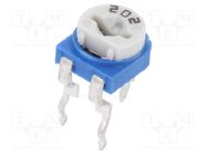 Potentiometer: mounting; single turn,horizontal; 2kΩ; 100mW; ±30% SR PASSIVES