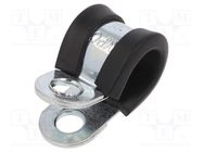 Fixing clamp; ØBundle : 11mm; W: 15mm; steel; Cover material: EPDM 