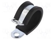 Fixing clamp; ØBundle : 18mm; W: 12mm; steel; Cover material: EPDM MPC INDUSTRIES