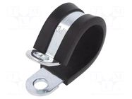 Fixing clamp; ØBundle : 21mm; W: 15mm; steel; Cover material: EPDM MPC INDUSTRIES