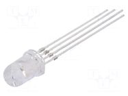 LED; red/green/yellow; 5mm; 30°; Front: convex; No.of term: 4; round OPTOSUPPLY