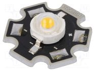 Power LED; STAR; white warm; 130°; 350mA; Pmax: 1W; 110÷120lm ProLight Opto