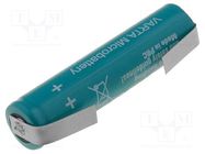 Re-battery: Ni-MH; AAA,R3; 1.2V; 700mAh; soldering lugs; Ø10x44mm VARTA MICROBATTERY