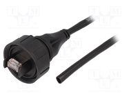 Cable; Buccaneer Ethernet; wires,RJ45 plug; 2m; IP68; -25÷75°C BULGIN