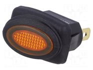 ROCKER; SPST; Pos: 2; ON-OFF; 10A/250VAC; orange; IP65; neon lamp SCI