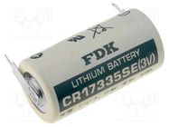 Battery: lithium; 2/3A,2/3R23,CR17335; 3V; 1800mAh; Ø17x33.5mm 