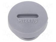 Stopper; M12; 1.5; polyamide; dark grey; Thread: metric; 6mm; 10pcs. ALPHA WIRE