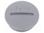 Stopper; PG11; polyamide; dark grey; Thread: PG; 6mm; 10pcs. ALPHA WIRE