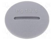 Stopper; PG13,5; polyamide; dark grey; Thread: PG; 6mm; 10pcs. ALPHA WIRE