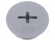 Stopper; PG9; polyamide; dark grey; Thread: PG; 6mm; 10pcs. ALPHA WIRE