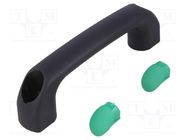 Holder; polyamide; black; H: 34mm; L: 120mm; W: 18mm; 530N; handle RST ROZTOCZE