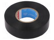 Tape: electrical insulating; W: 19mm; L: 20m; Thk: 0.15mm; black TESA