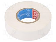 Tape: electrical insulating; W: 15mm; L: 10m; Thk: 0.15mm; white TESA