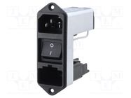 Connector: AC supply; socket; male; 1A; 250VAC; IEC 60320; C14 (E) SCHURTER