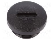 Stopper; M16; 1.5; polyamide; black; Thread: metric; 7mm; 10pcs. ALPHA WIRE