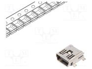 Connector: USB B mini; socket; on PCBs; SMT,THT; PIN: 5; horizontal AMPHENOL COMMUNICATIONS SOLUTIONS