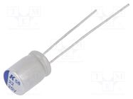 Capacitor: polymer; low ESR; 22uF; 25VDC; ESR: 50mΩ; THT; ±20%; 5000h KEMET