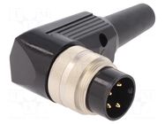 Connector: M16; plug; male; PIN: 4; 5A; 250V; soldering; for cable LUMBERG