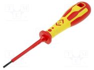 Screwdriver; insulated; slot; 2,5x0,4mm; Blade length: 75mm; 1kVAC C.K