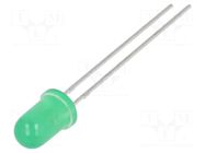 LED; green; 5mm; 8÷20mcd; 60°; Front: convex; 2.2÷2.5/2.5÷2.5VDC KINGBRIGHT ELECTRONIC