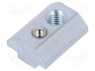 Nut; for profiles; Width of the groove: 8mm; steel; zinc; T-slot FATH