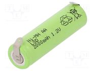 Re-battery: Ni-MH; AA; 1.2V; 2000mAh; soldering lugs; Ø14.5x49.5mm JJJ