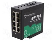 Switch Ethernet; unmanaged; Number of ports: 8; 5÷30VDC; RJ45; SW BRAINBOXES