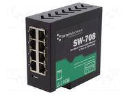 Switch Ethernet; unmanaged; Number of ports: 8; 5÷30VDC; RJ45; SW BRAINBOXES