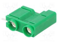 Connector: 4mm banana; socket; 10A; 250VDC; green; silver plated DELTRON