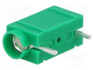 Connector: 4mm banana; socket; 10A; 250VDC; green; silver plated DELTRON